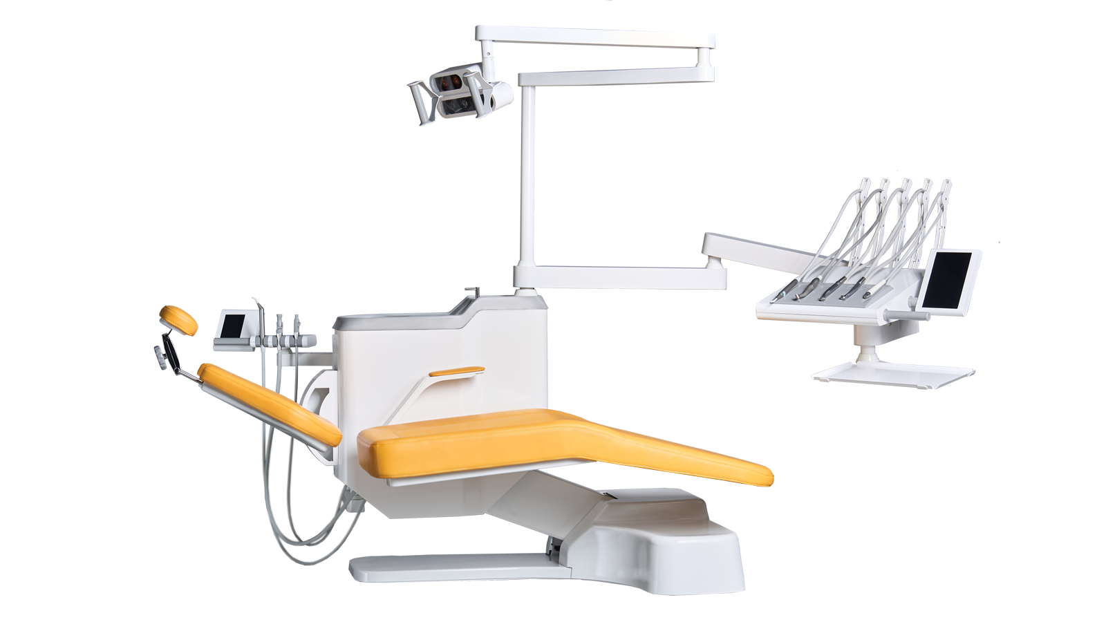 Collisio_2G dental unit interactive feature overview — LED light, digital control, ergonomics